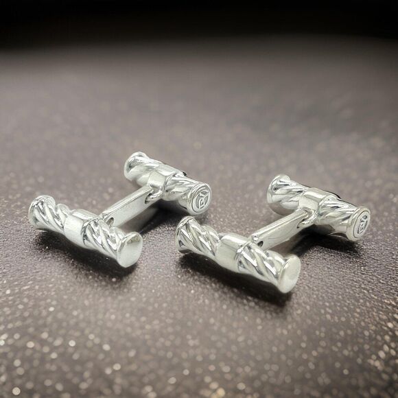 David Yurman Estate Men Cufflinks Sterling Silver DY110 - Picture 1 of 8